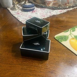 Empty green soaps boxes, for decorations